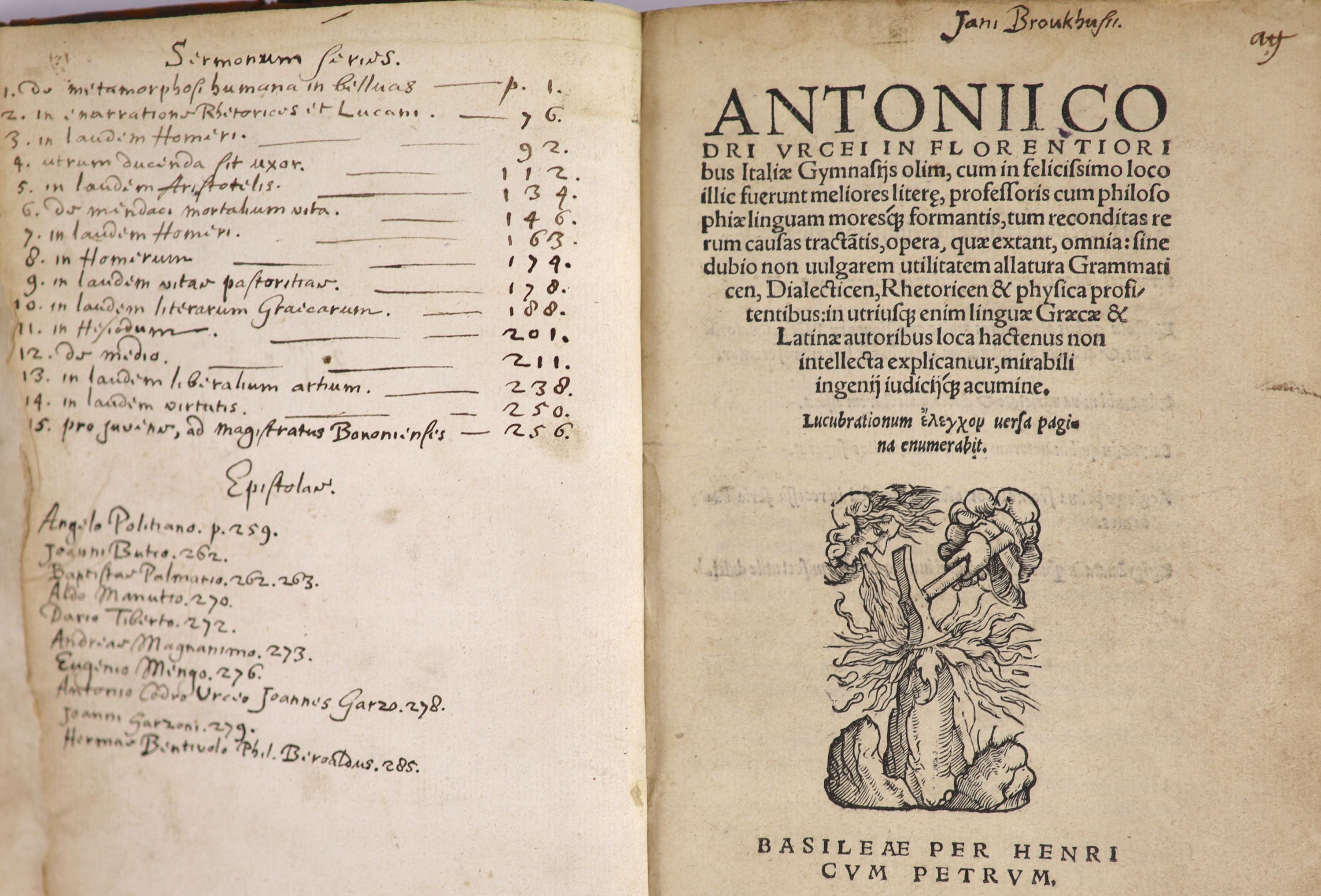 Antonius, Urceus - Antonii Codri Urcei in Florentioribus Italiae gymnassiis olim ...,